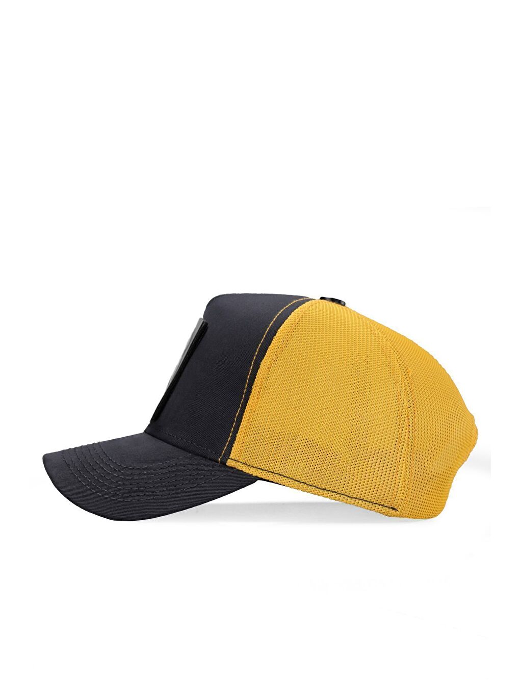 Kartal Logolu Koyu Antrasit-Sarı Trucker Şapka-3
