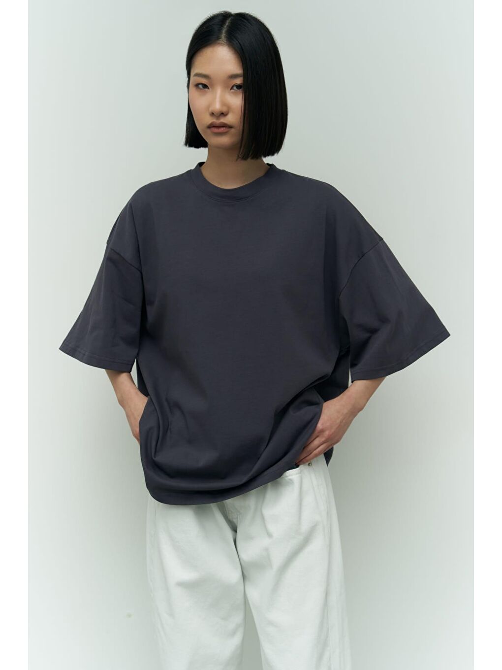 Mai Collection Need Money Antrasit Oversize T-Shirt - 5