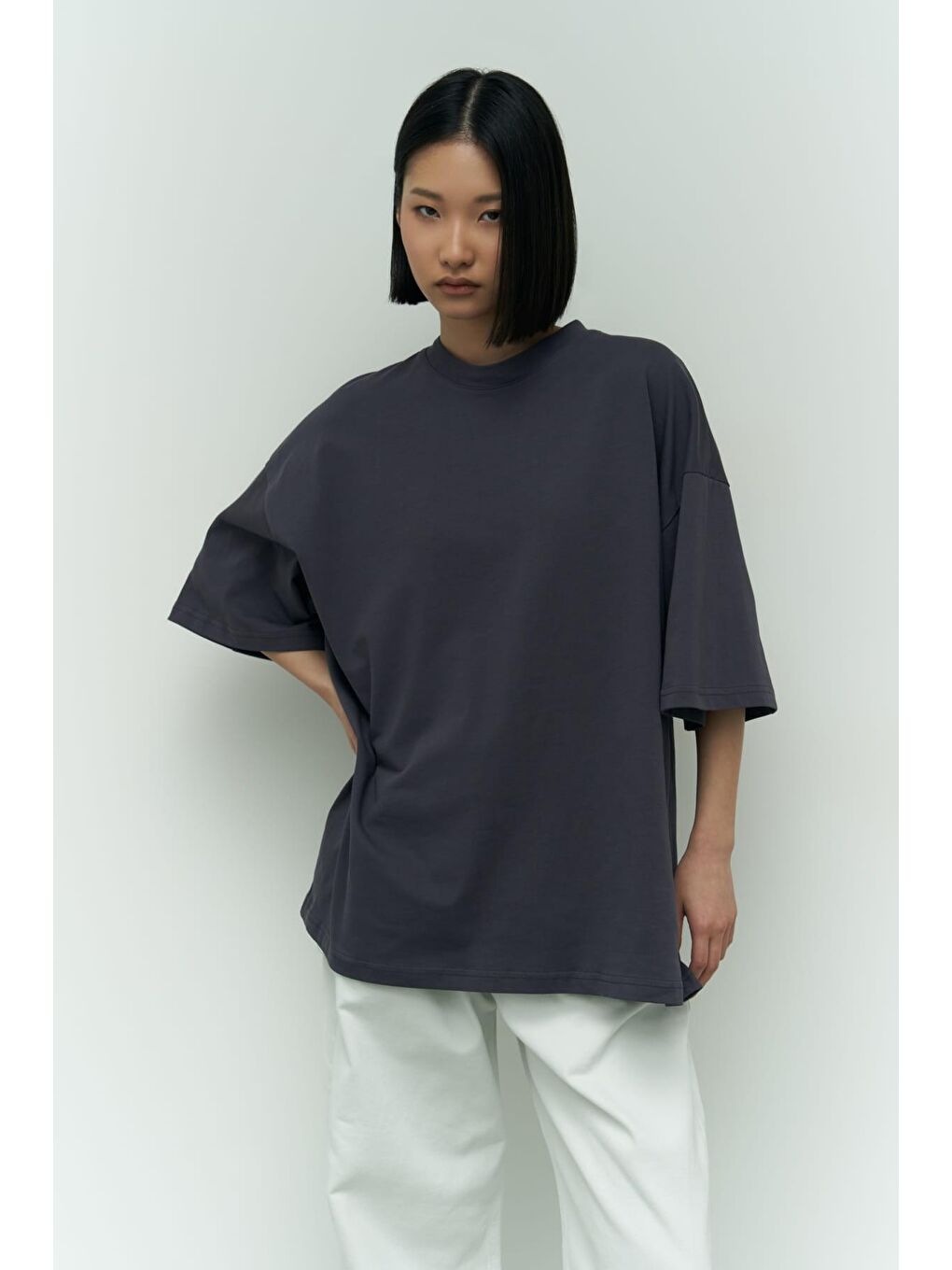 Mai Collection Need Money Antrasit Oversize T-Shirt - 6