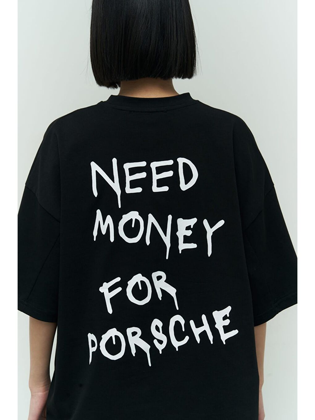 Mai Collection Need Money Siyah Oversize T-Shirt - 4