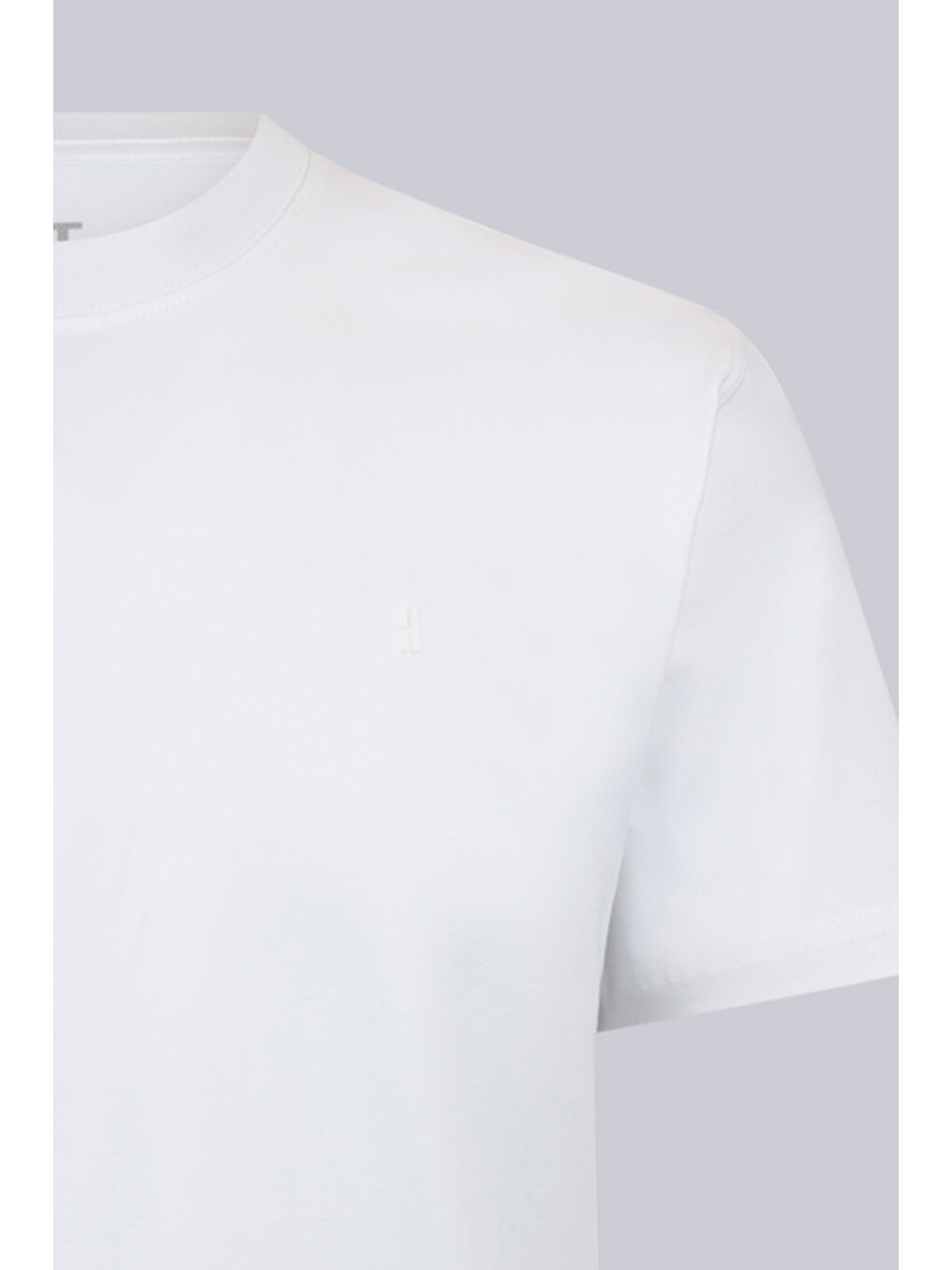 Beyaz Regular Fit Bisiklet Yaka Pamuklu Basic Tişört-2