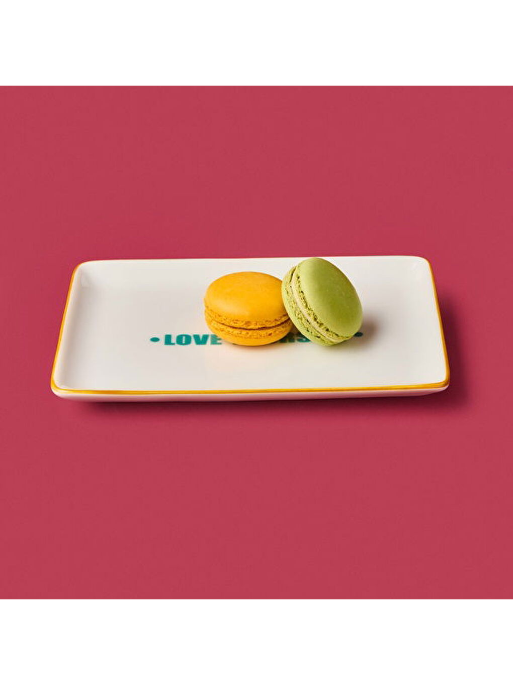 Kitchen Love Yourself Servis Tabağı - Yeşil / Sarı - 13x18 cm-2