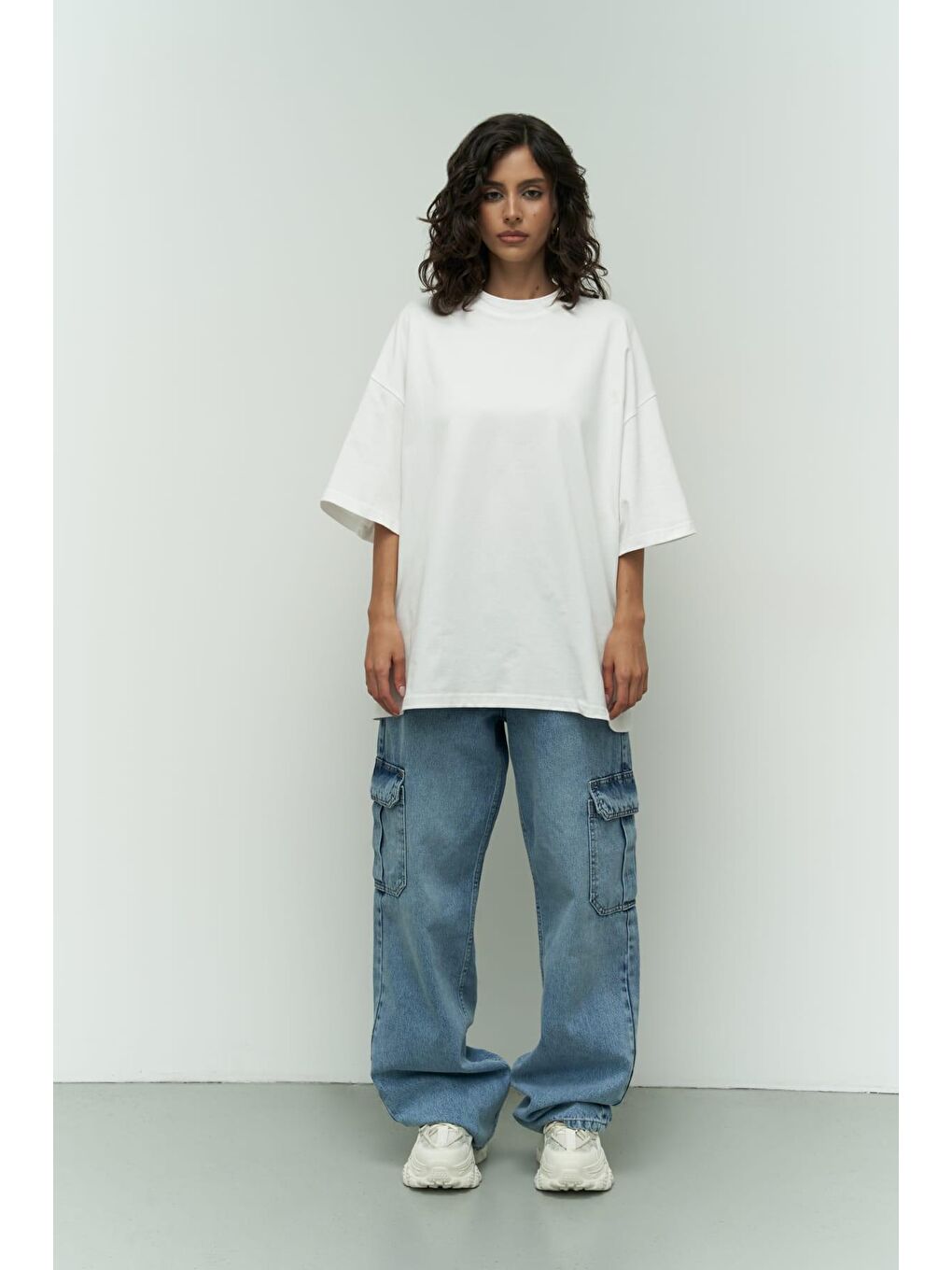 Mai Collection Need Money Beyaz Oversize T-Shirt - 1