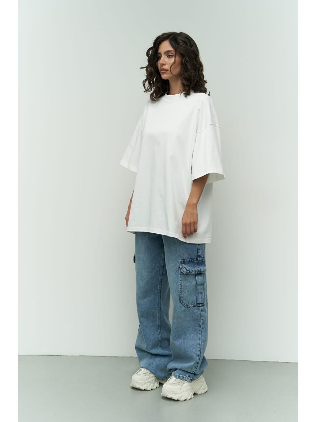 Mai Collection Need Money Beyaz Oversize T-Shirt - 2