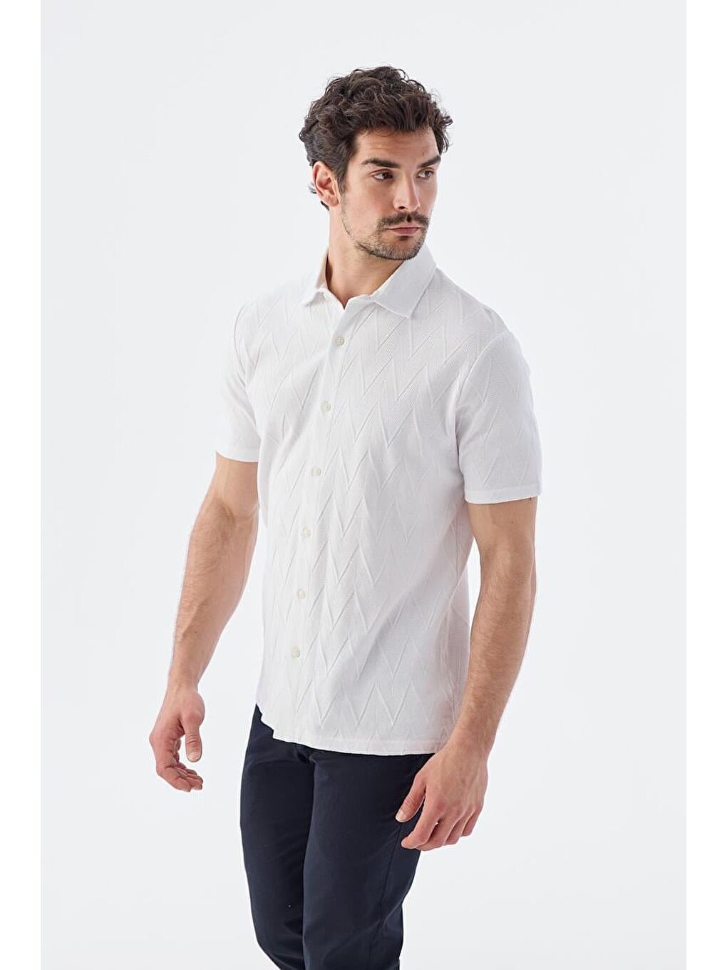 Ekru Slim Fit Gömlek