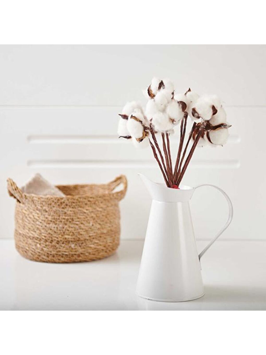 Beyaz Dekoratif Pamuk Demeti