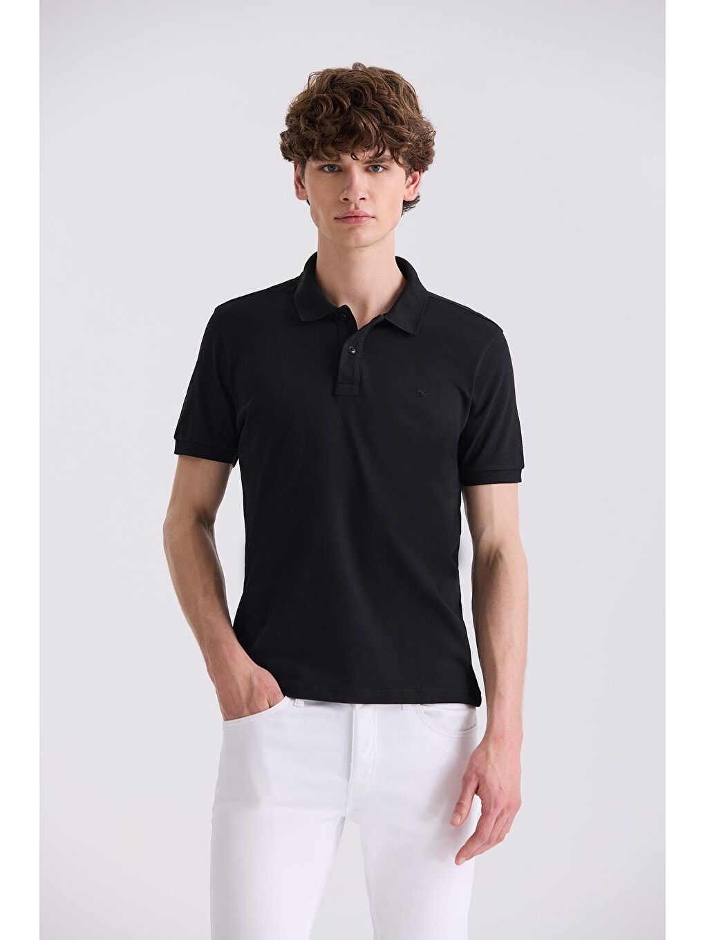 Siyah Slim Fit Polo Yaka T-Shirt