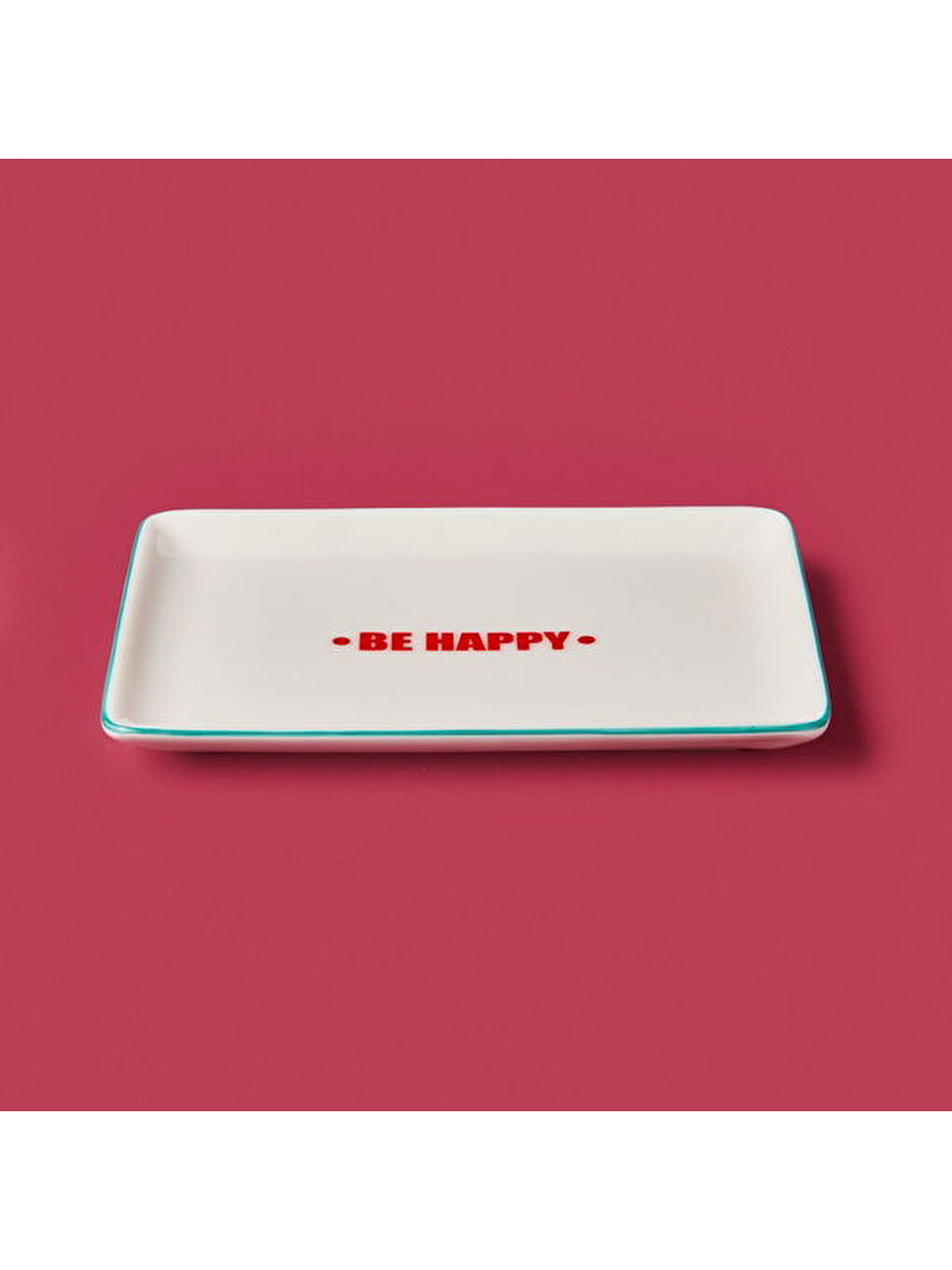 Kitchen Be Happy Servis Tabağı - Kırmızı / Pembe - 13x18 cm