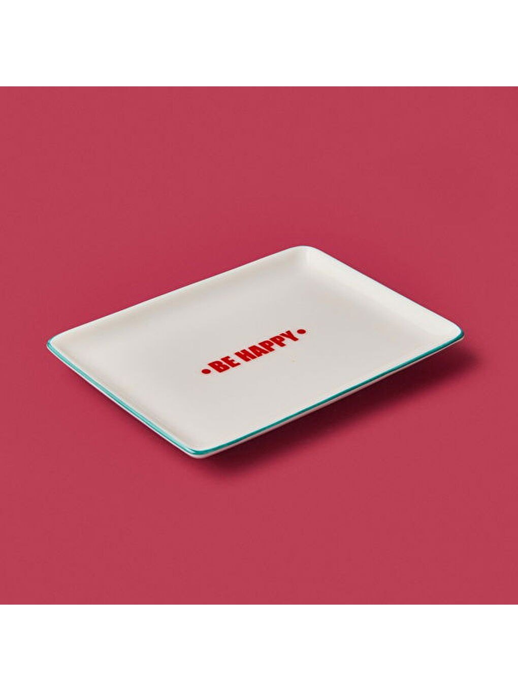 Kitchen Be Happy Servis Tabağı - Kırmızı / Pembe - 13x18 cm-2
