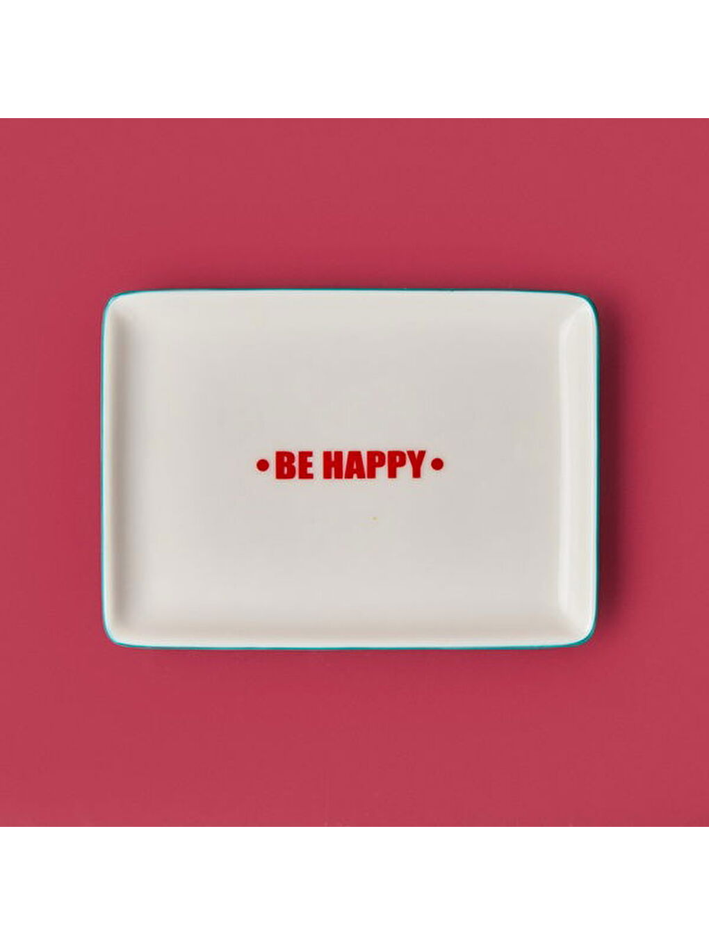 Kitchen Be Happy Servis Tabağı - Kırmızı / Pembe - 13x18 cm-3