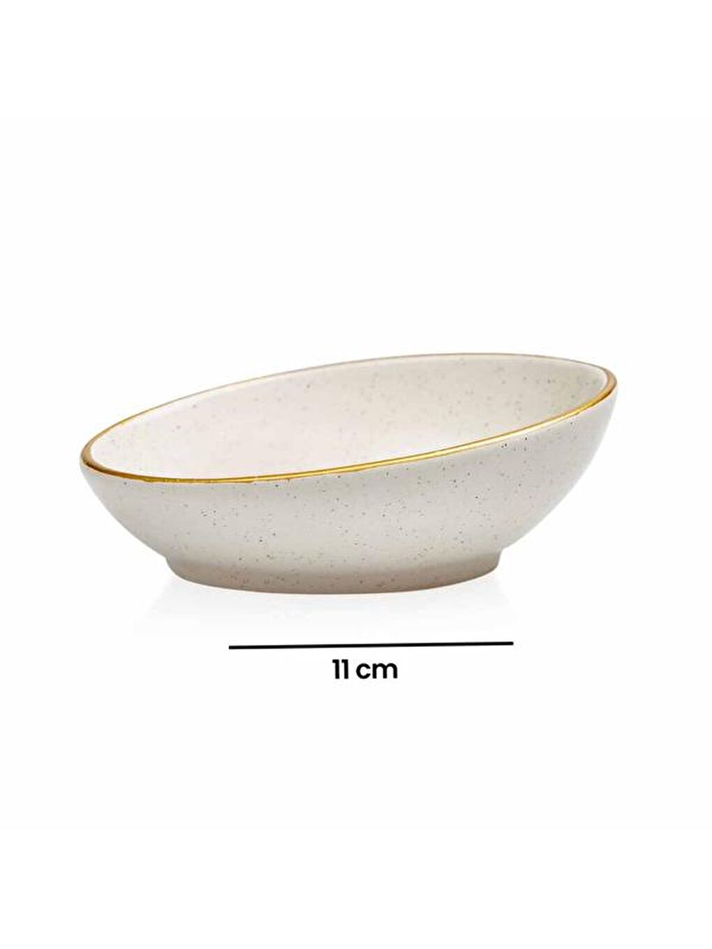 Ekru Oval Kayık Çerezlik Ve Sosluk - 11 cm-5