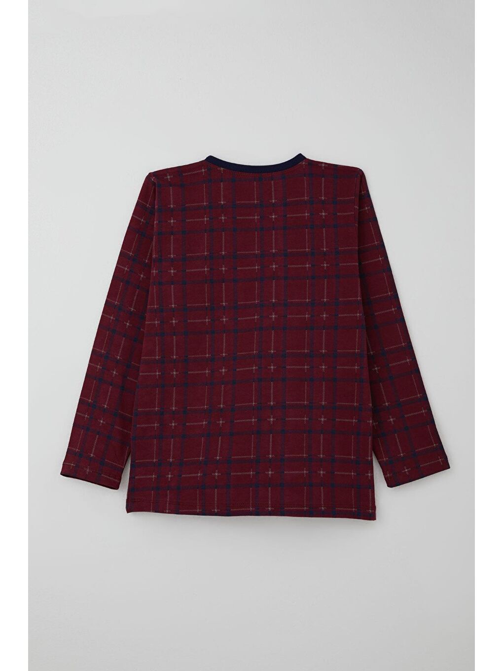 Kırmızı Erkek Çocuk Pijama Takımı Ekose Desenli Vişne Çürüğü (9-11 Yaş)-3