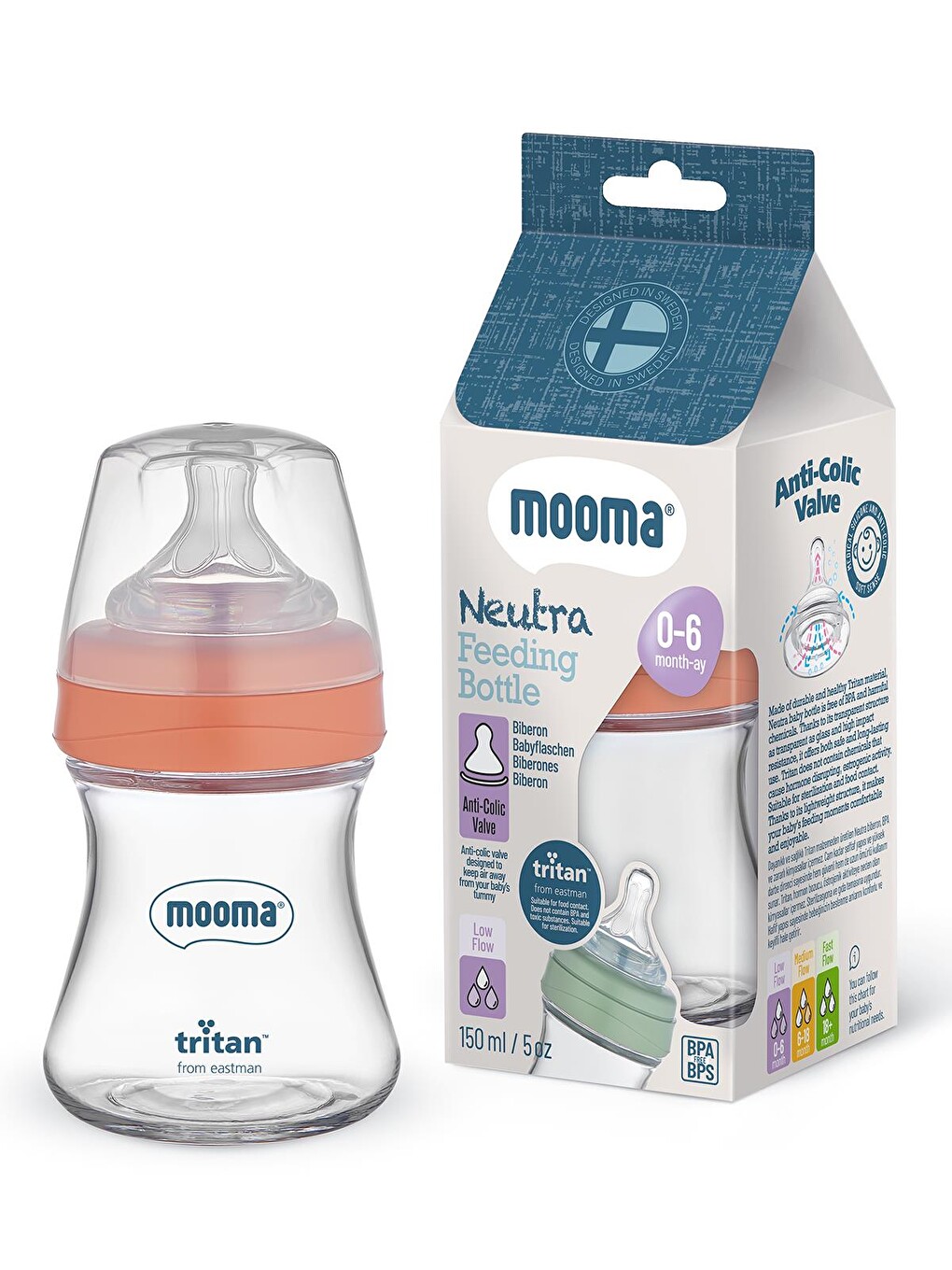 Biberon 150 Ml 0-6 Yavaş Akış - Kırmızı-1