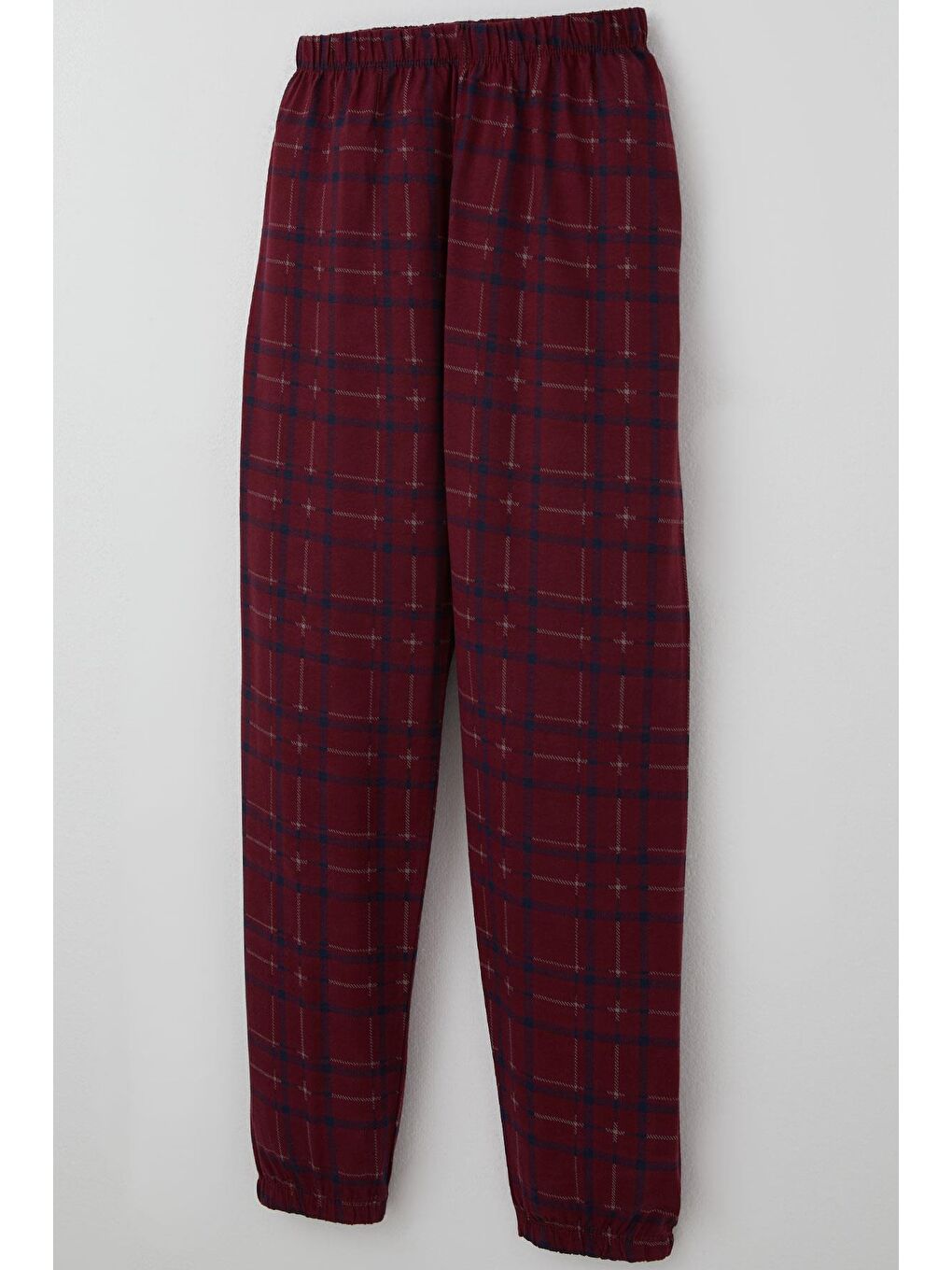 Kırmızı Erkek Çocuk Pijama Takımı Ekose Desenli Vişne Çürüğü (9-11 Yaş)-6