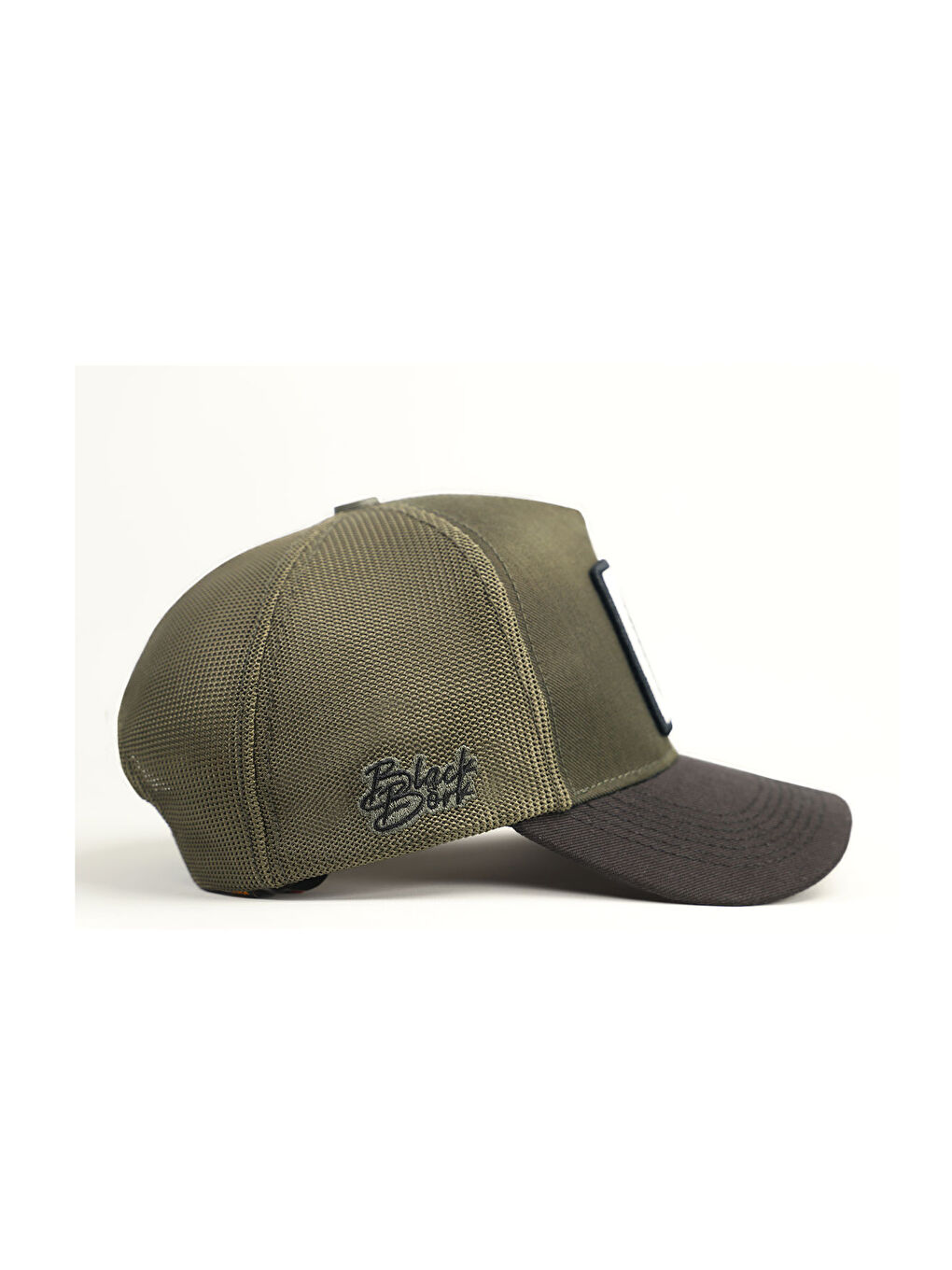 Logolu Cordura Siyah-Haki Trucker Şapka-1