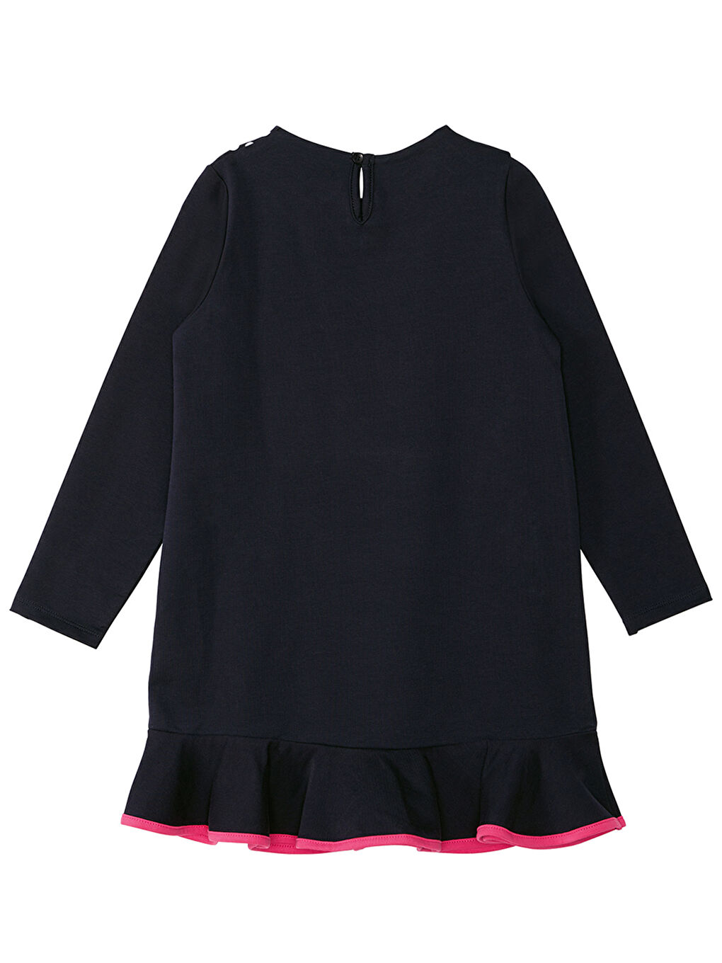 Lacivert Perçem Kız Çocuk Elbise + Çorap-5