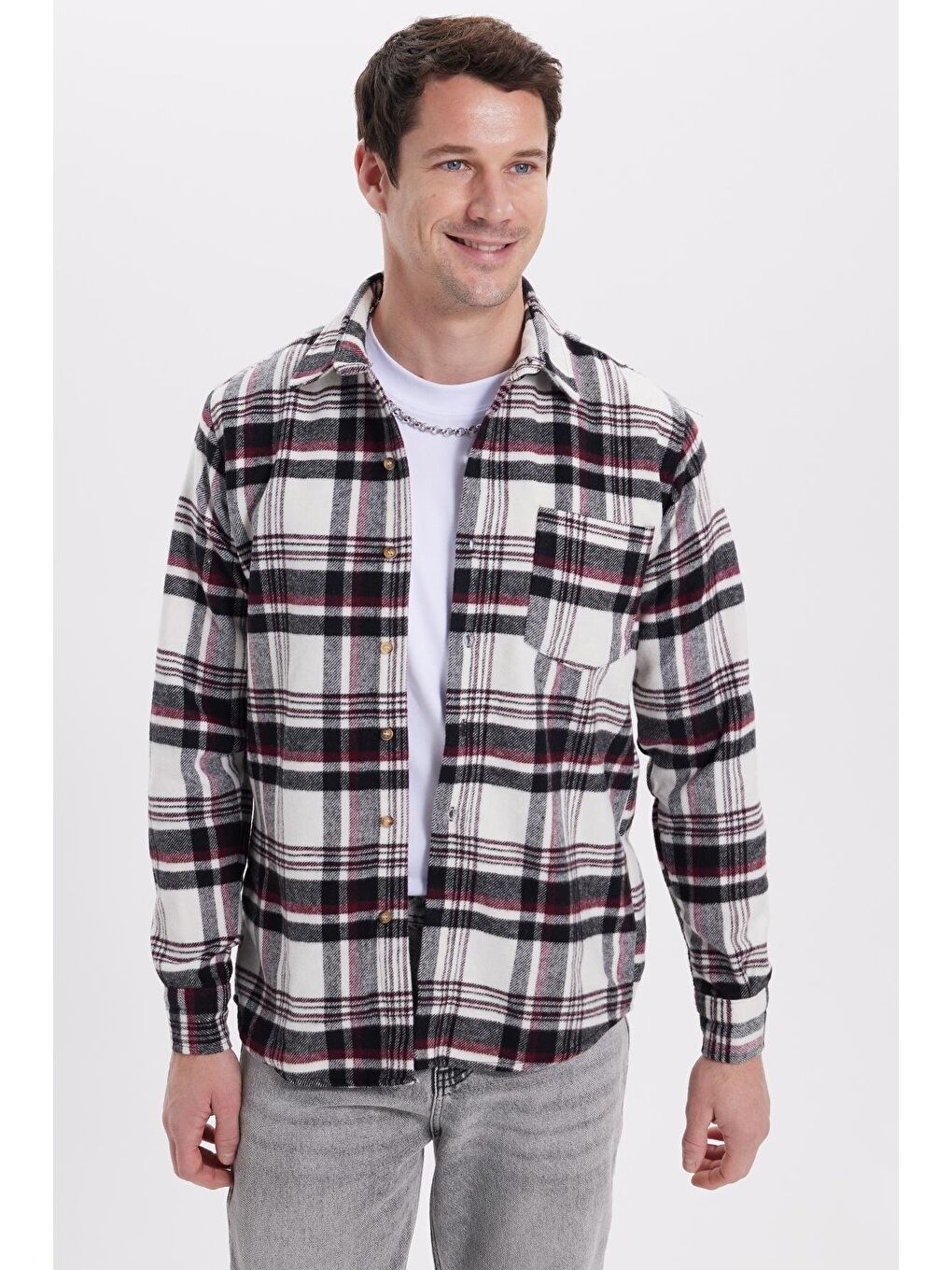 Karışık Erkek Regular Fit Rahat Kesim Kışlık Kareli Oduncu Gömlek