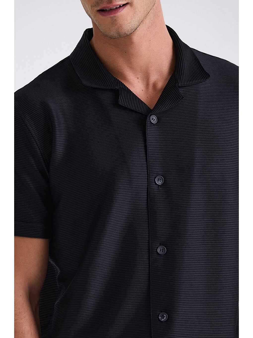 Siyah Slim Fit Gömlek-2