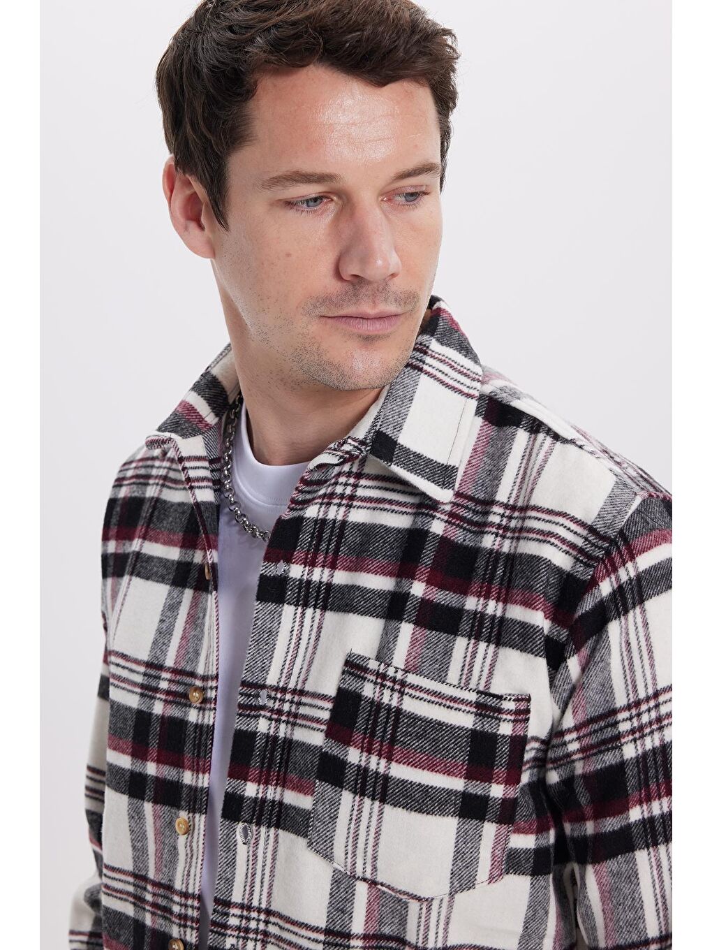 Karışık Erkek Regular Fit Rahat Kesim Kışlık Kareli Oduncu Gömlek-1