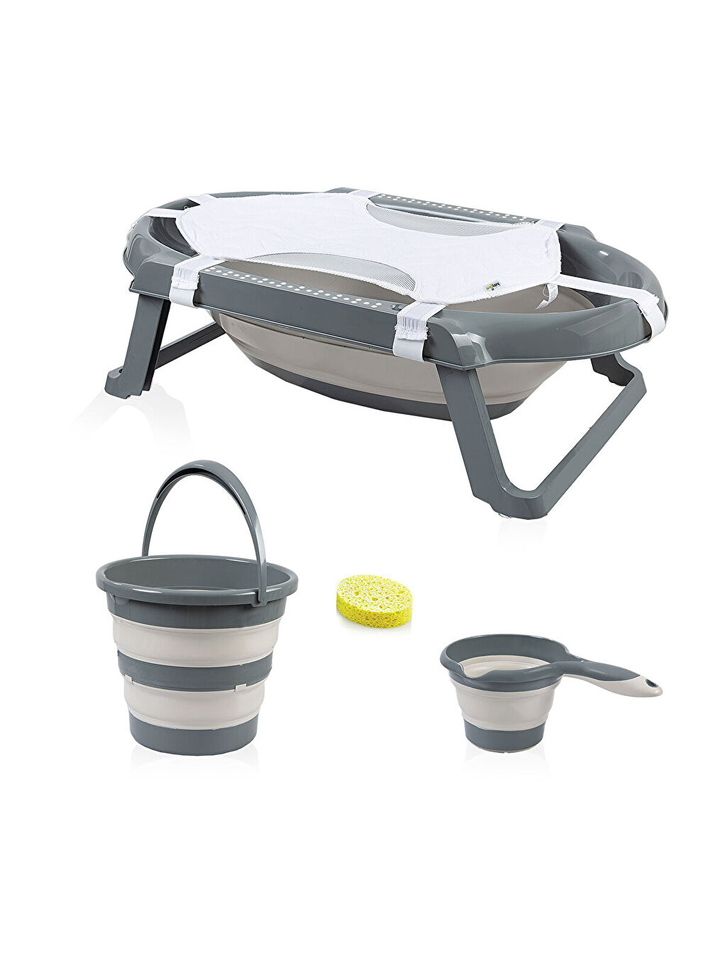 Katlanabilen Bebek Küvet Seti Antrasit 5 Parça