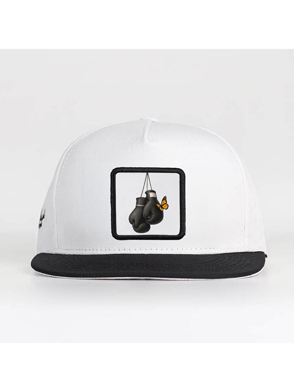 Boks Logolu Siyah-Beyaz Hip Hop Şapka