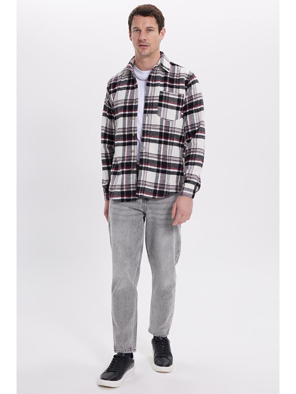 Karışık Erkek Regular Fit Rahat Kesim Kışlık Kareli Oduncu Gömlek-3