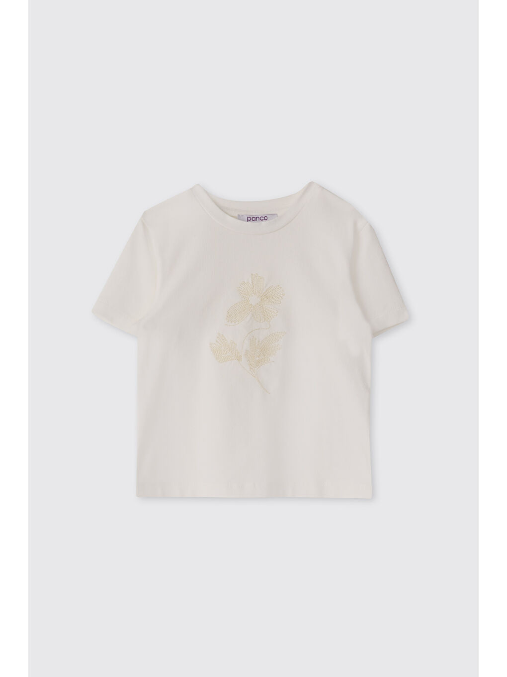 Kız Bebek Kısa Kollu Bej Tişört