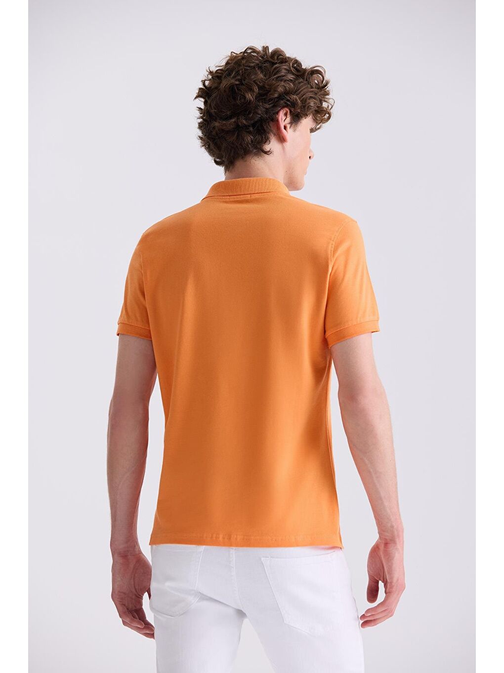 Turuncu Oranj Slim Fit Polo Yaka T-Shirt-3
