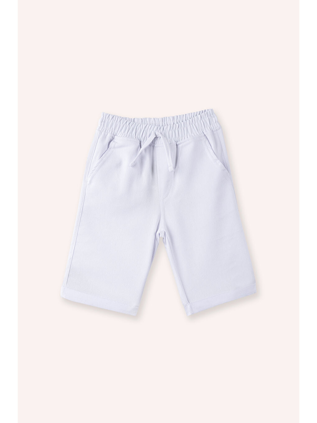 Erkek Çocuk Beli Lastikli Beyaz Şort