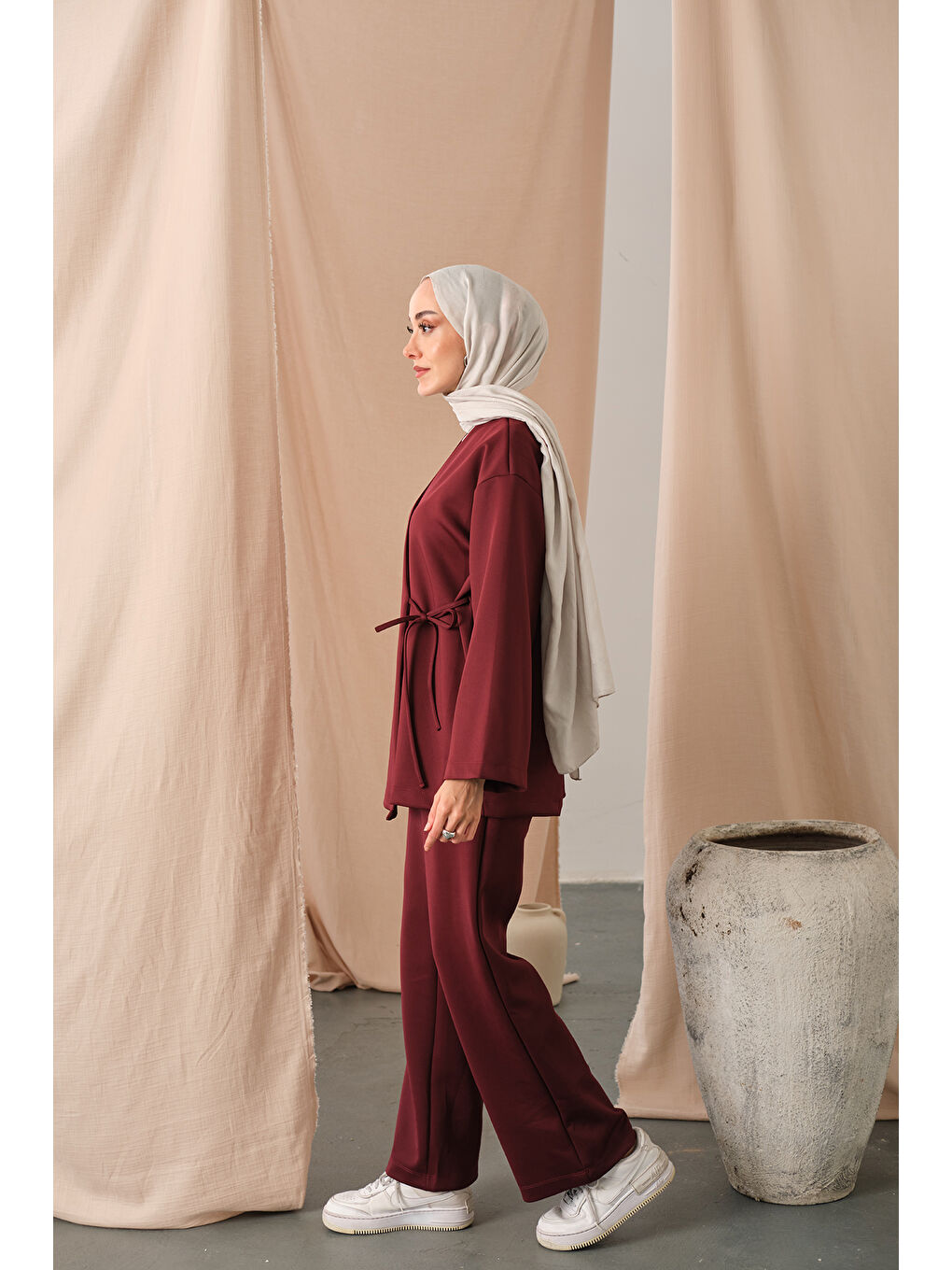 Kadın Yan Bağlamalı Takım Bordo-2