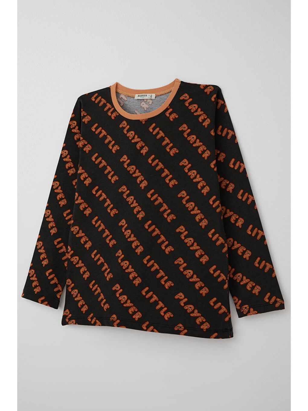 Kahverengi Erkek Çocuk Pijama Takımı Oyun Zamanı Küçük Oyuncu Yazılı Koyu Kahve (9-12 Yaş)-5