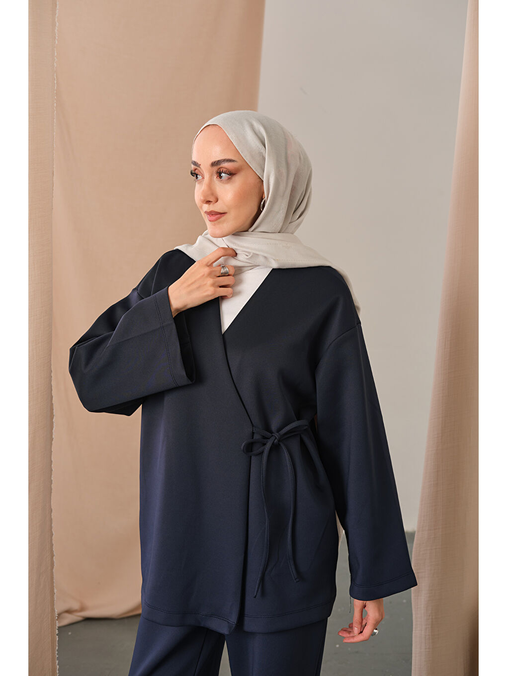 Kadın Yan Bağlamalı Takım Lacivert-1
