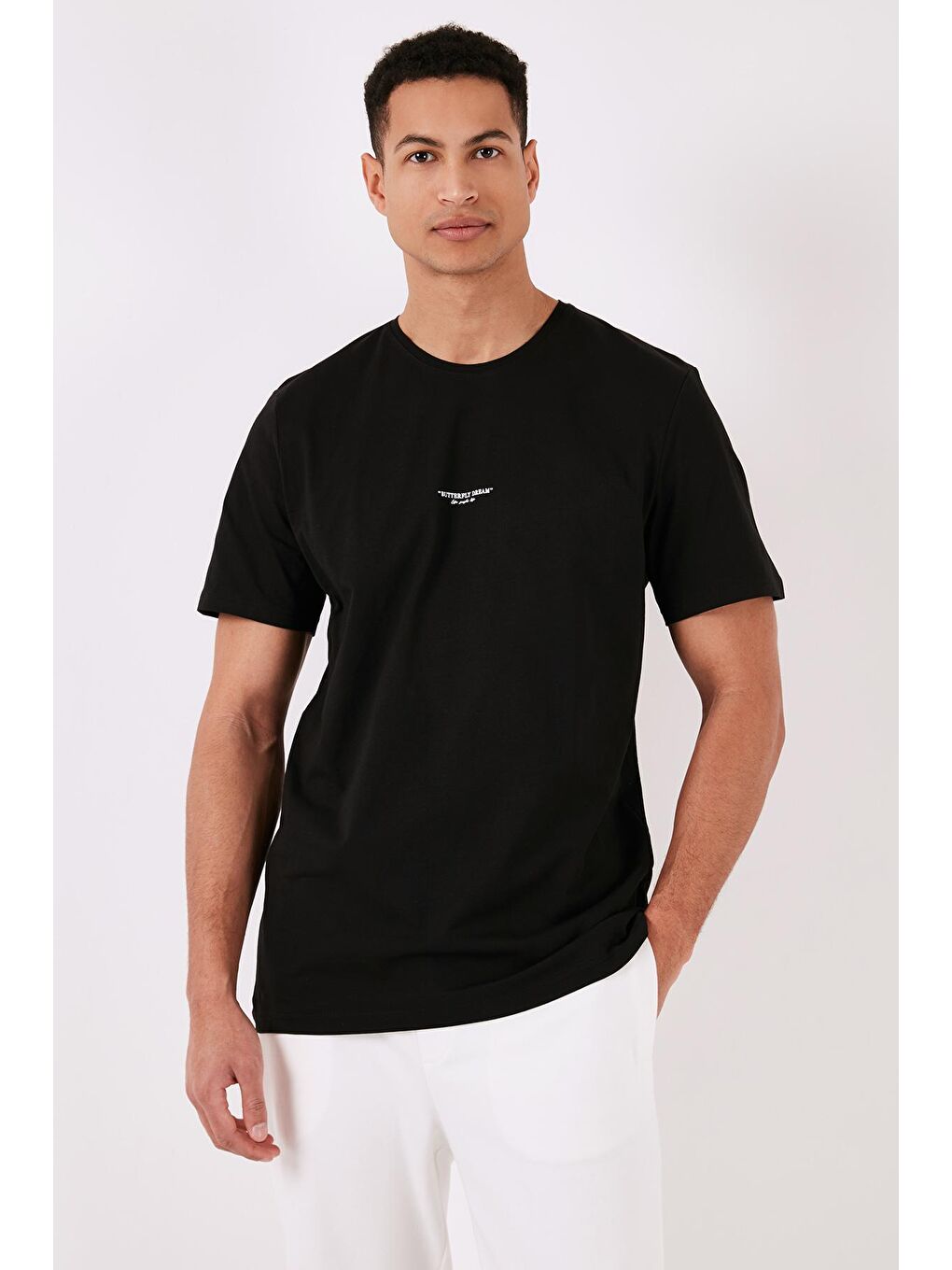 Buratti Siyah % 100 Pamuk Bisiklet Yaka Regular Fit T Shirt 5902757 - 1