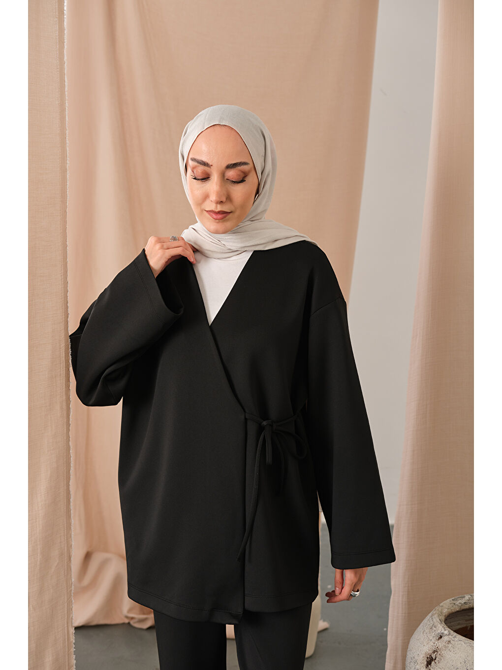 Kadın Yan Bağlamalı Takım Siyah-3