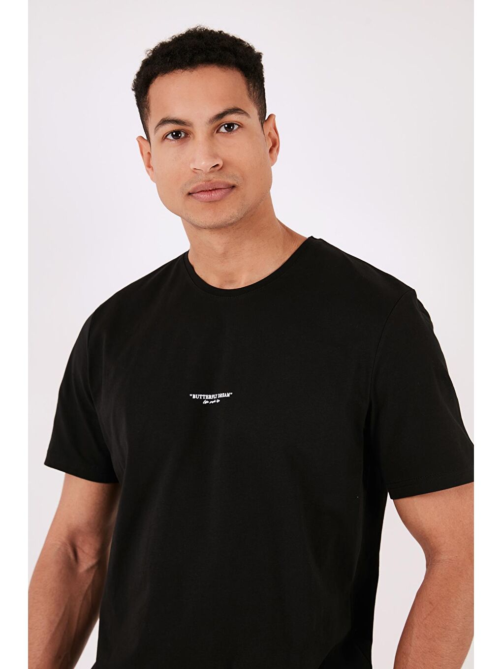 Buratti Siyah % 100 Pamuk Bisiklet Yaka Regular Fit T Shirt 5902757 - 3