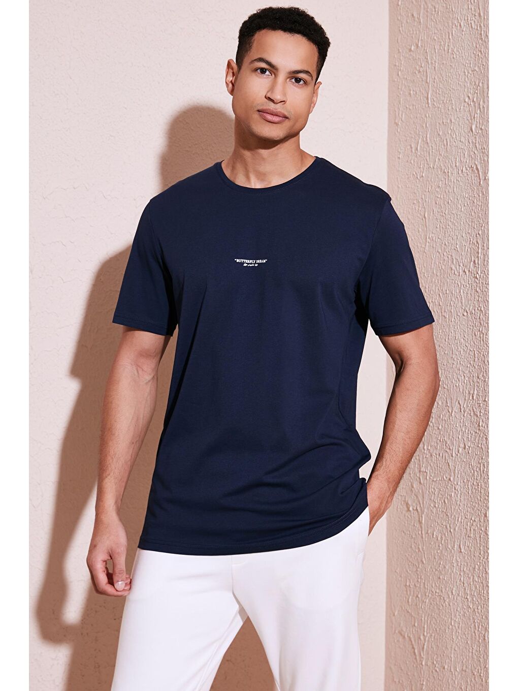 Buratti İndigo % 100 Pamuk Bisiklet Yaka Regular Fit T Shirt 5902757 - 1