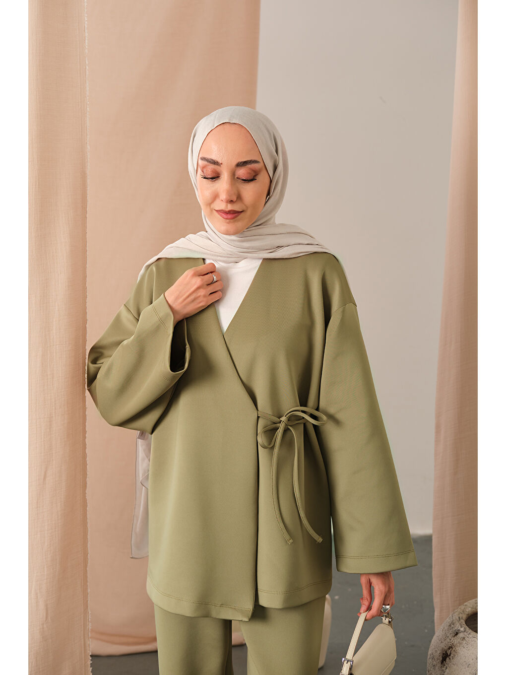 Kadın Yan Bağlamalı Takım Yeşil-1