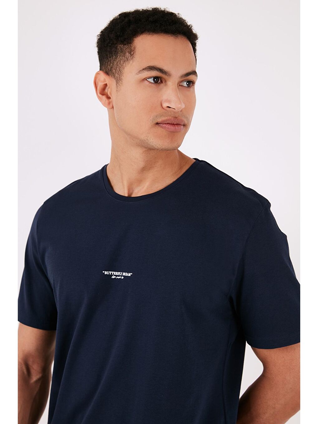 Buratti İndigo % 100 Pamuk Bisiklet Yaka Regular Fit T Shirt 5902757 - 3