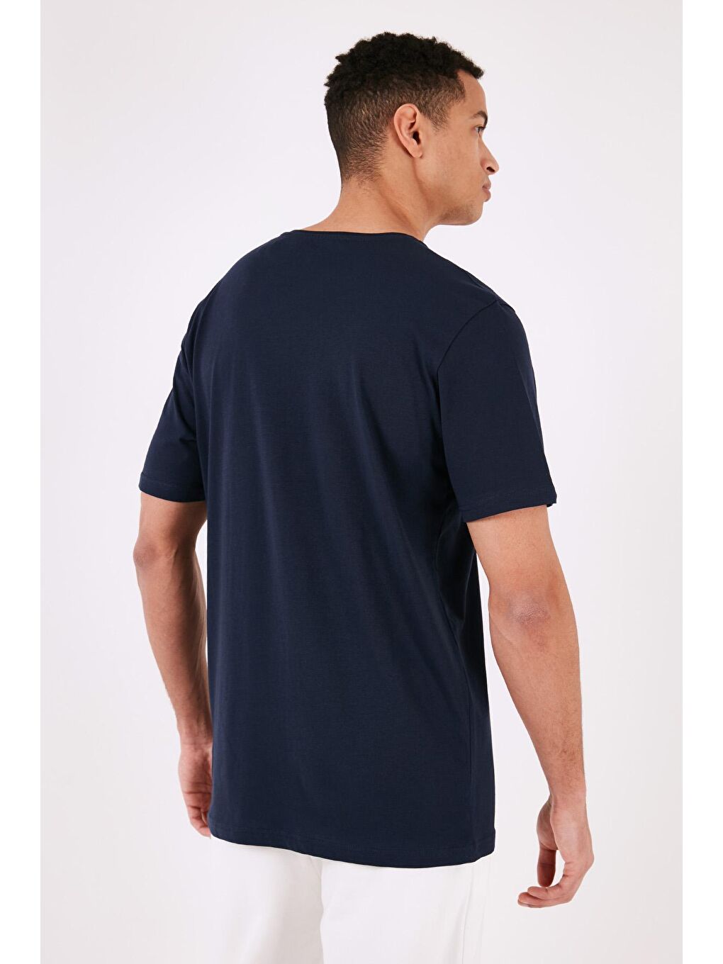 Buratti İndigo % 100 Pamuk Bisiklet Yaka Regular Fit T Shirt 5902757 - 4