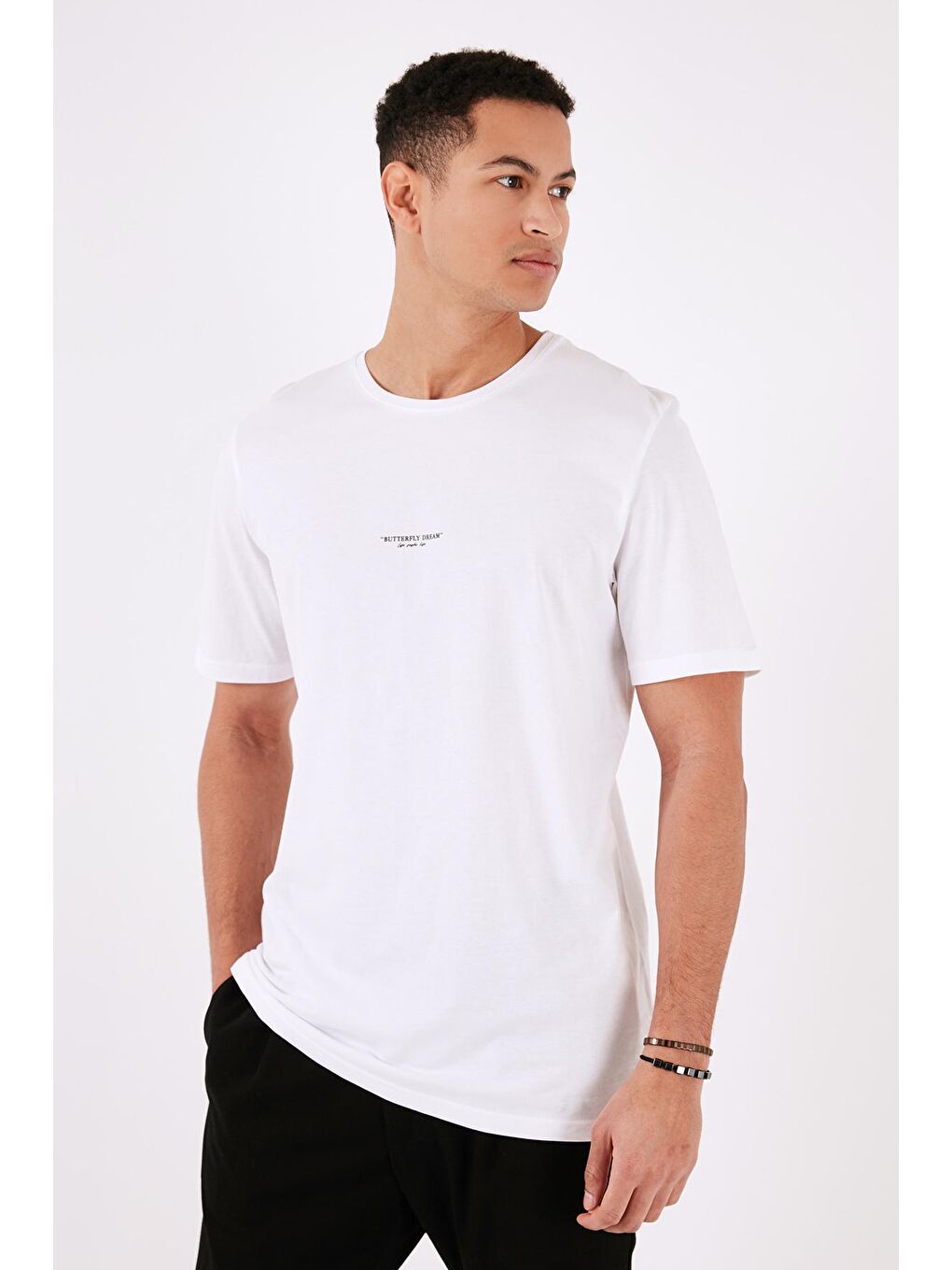 Buratti Beyaz % 100 Pamuk Bisiklet Yaka Regular Fit T Shirt 5902757 - 1