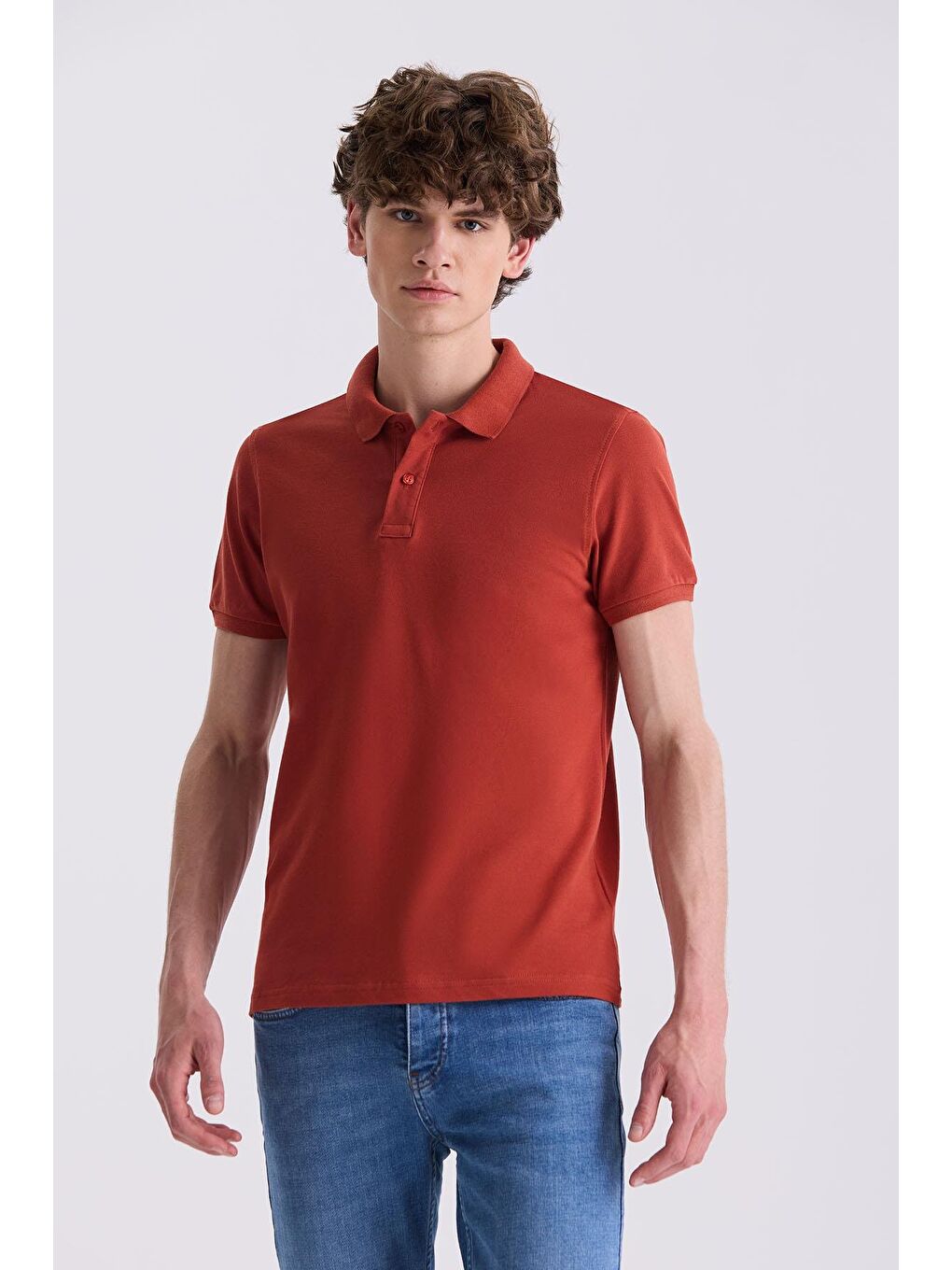 Kahverengi Tarcın Slim Fit Polo Yaka T-Shirt