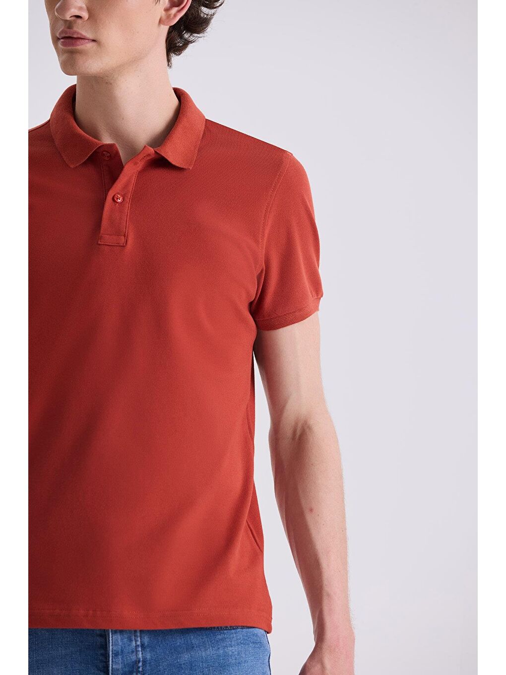 Kahverengi Tarcın Slim Fit Polo Yaka T-Shirt-2