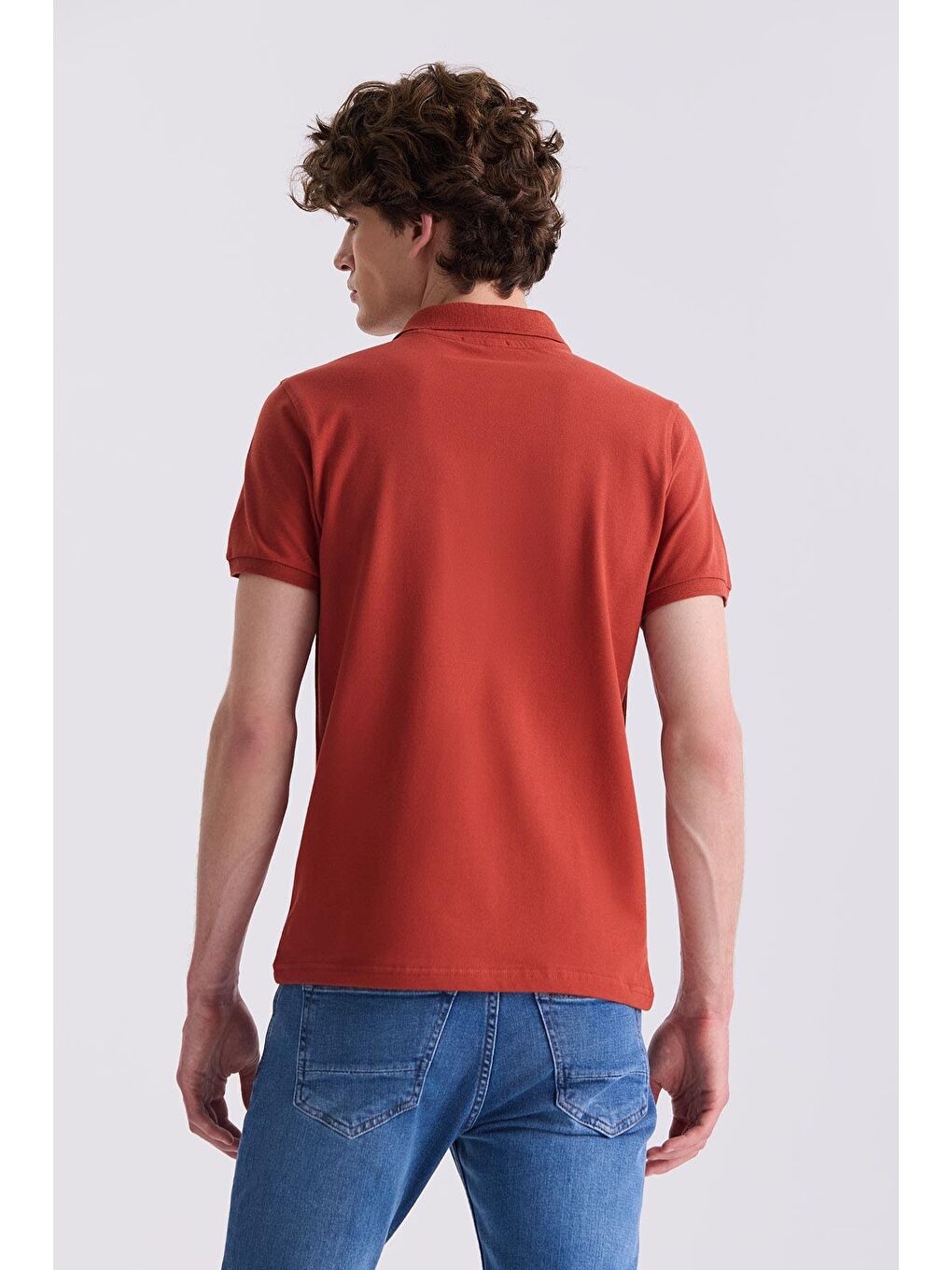 Kahverengi Tarcın Slim Fit Polo Yaka T-Shirt-3