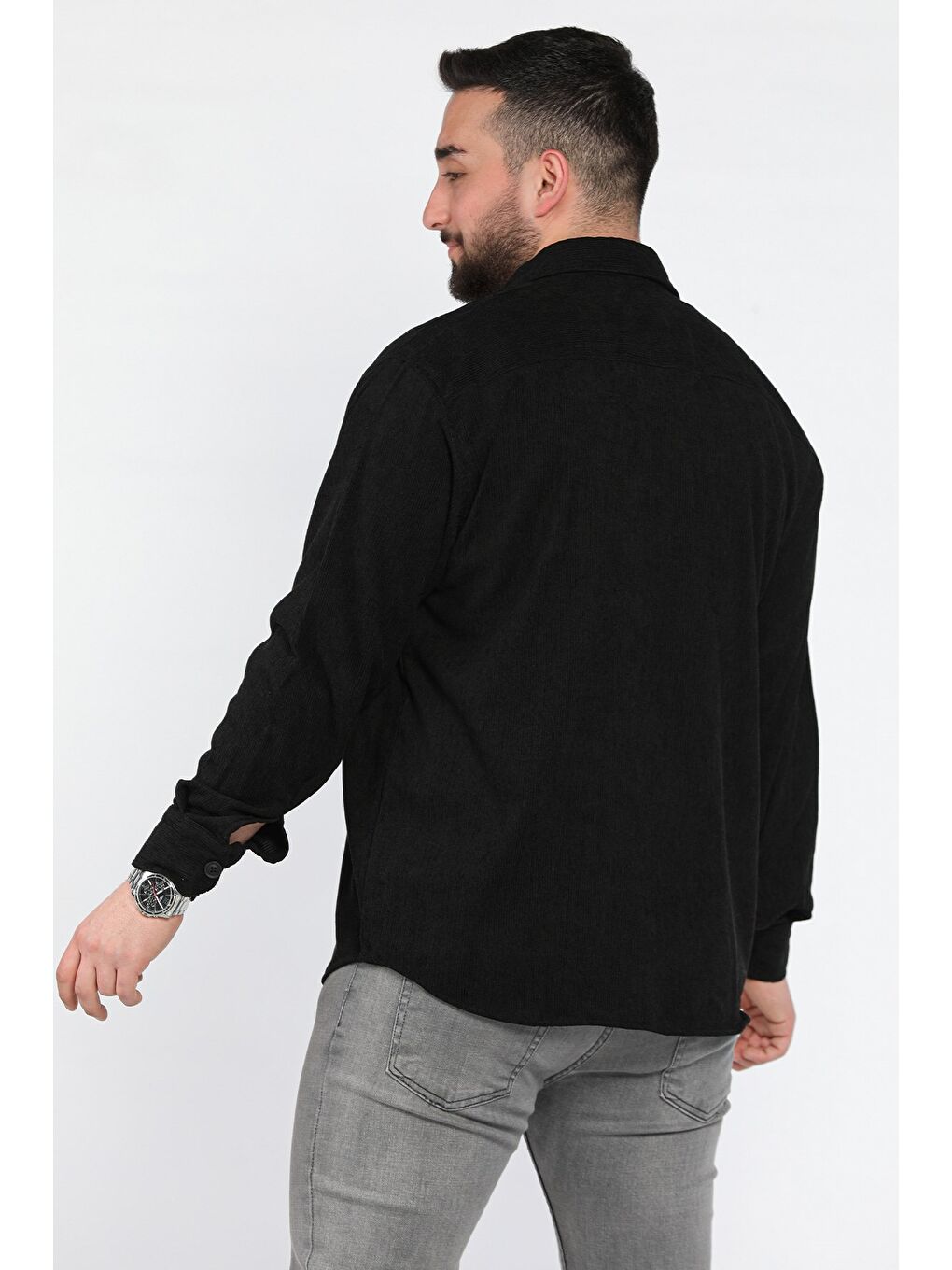 Siyah Erkek Uzun Kol Gömlek-2