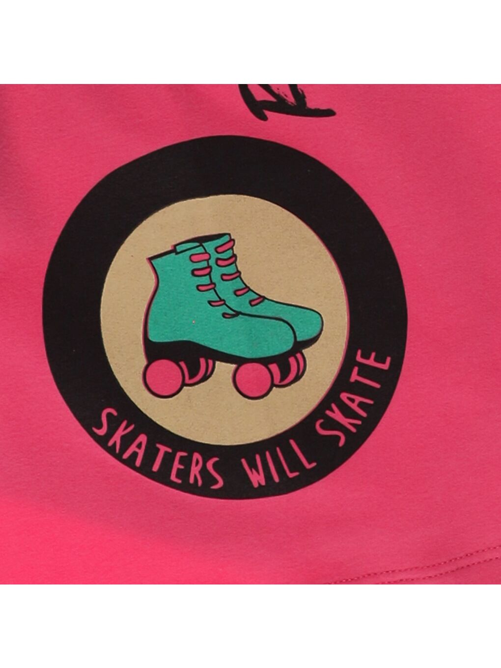 Fuşya Kız Çocuk Önü Büzgü Detaylı Baskılı Sweatshirt-4