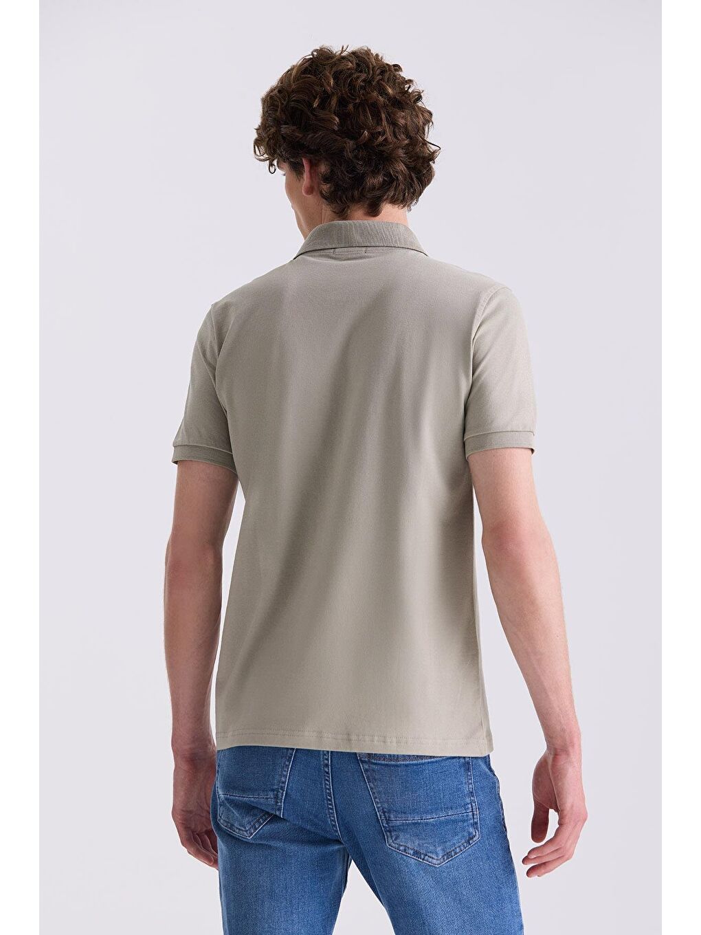 Yeşil Cağla Slim Fit Polo Yaka T-Shirt-3