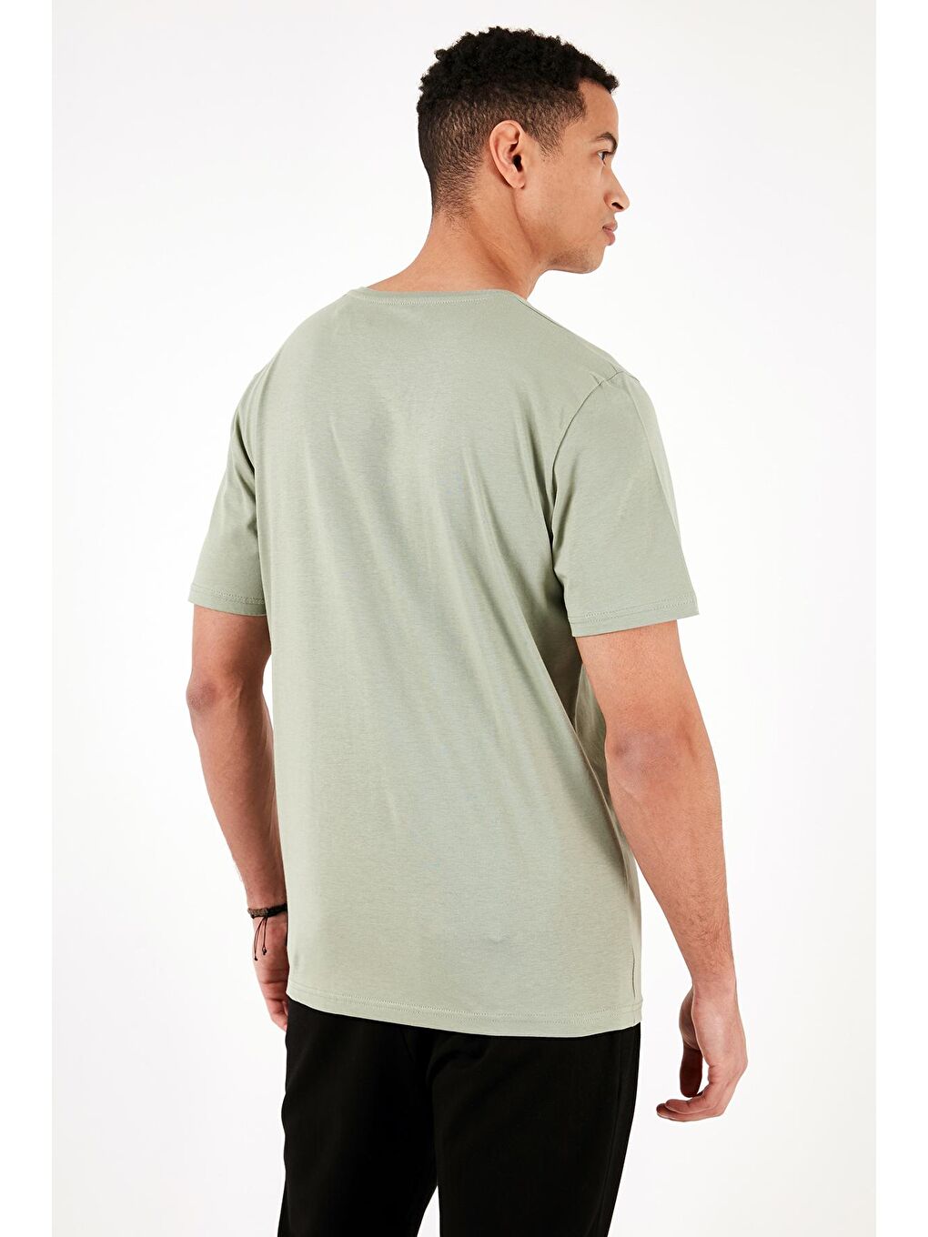 Buratti Yeşil % 100 Pamuk Bisiklet Yaka Regular Fit T Shirt 5902753 - 4