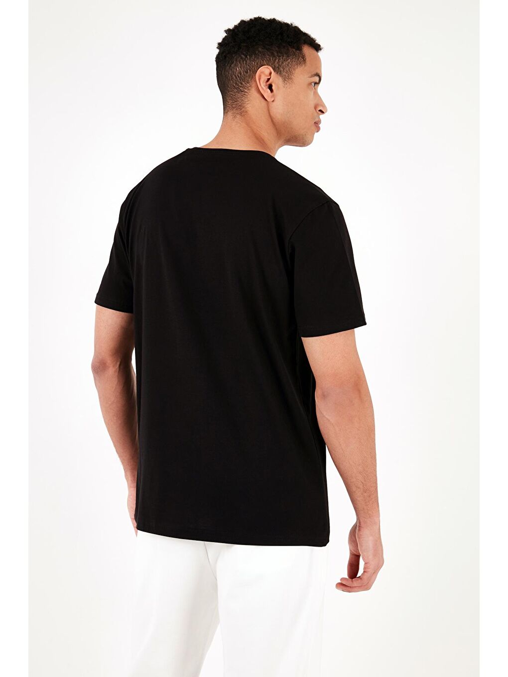 Buratti Siyah % 100 Pamuk Bisiklet Yaka Regular Fit T Shirt 5902753 - 4