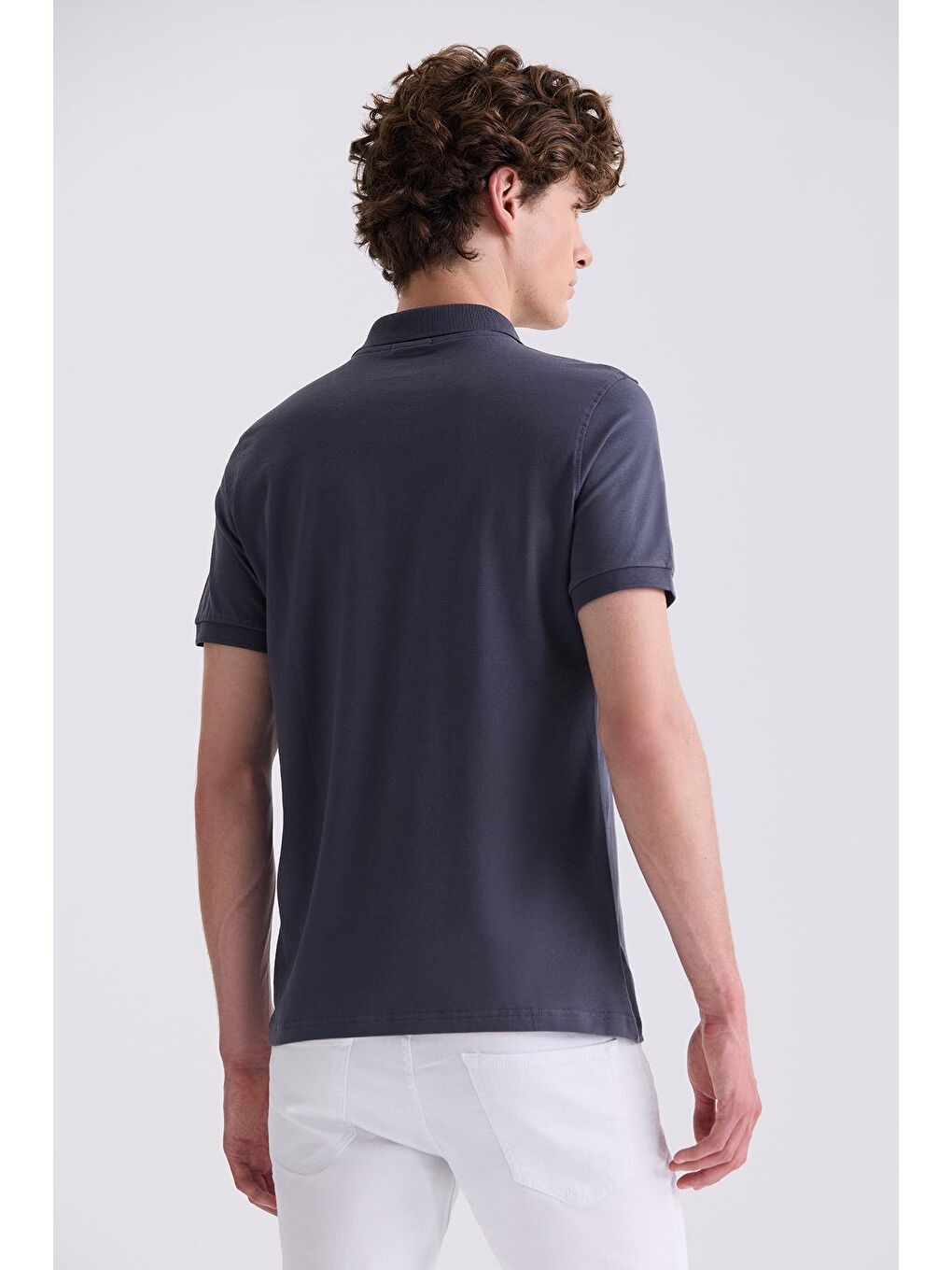 Antrasit Antrasıt Slim Fit Polo Yaka T-Shirt-3