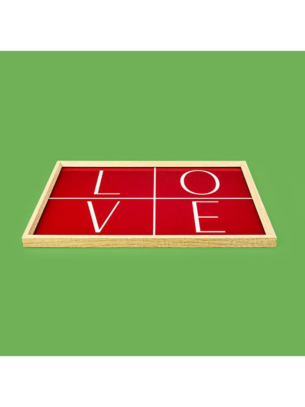 Deco Love Desenli Dekoratif Tepsi - Kırmızı - 28,5x41 cm-4